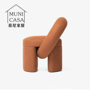 北欧创意造型沙发椅单人异形椅现代简约化妆凳轻奢高级感客厅椅