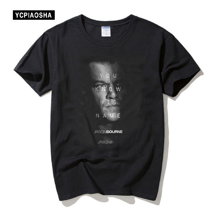 新款电影谍影重重5 杰森伯恩 马特达蒙t恤短袖t恤衫男 宽松情侣