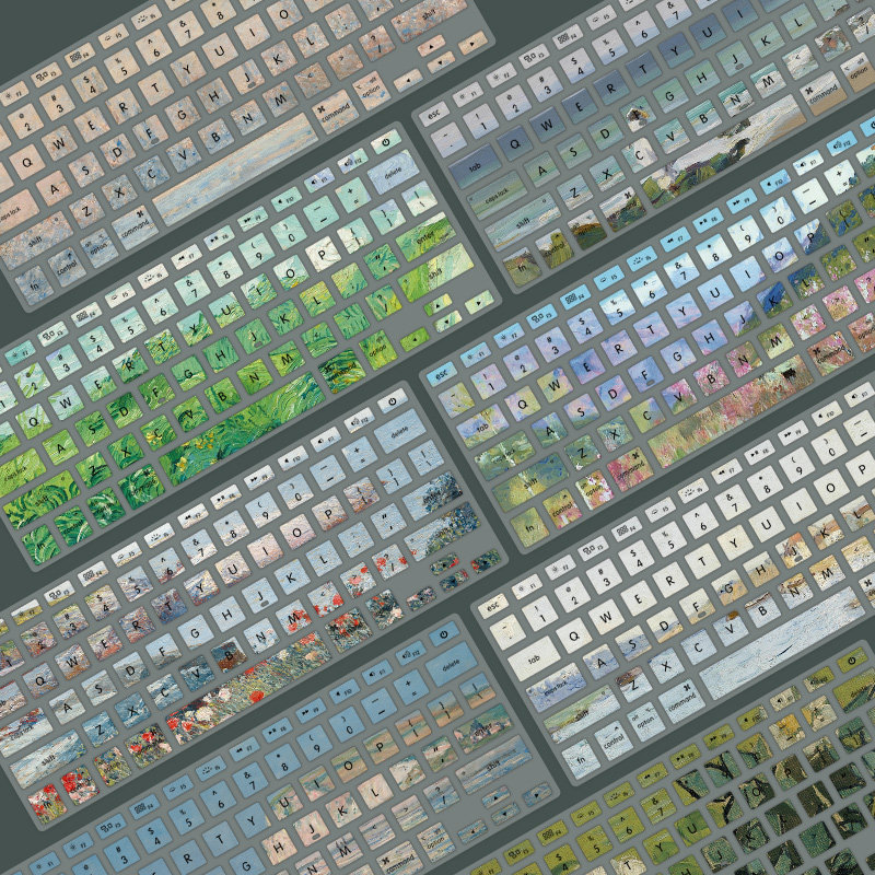 世界名画油画风笔记本彩绘键盘防尘膜适用苹果MacBookAir11Pro13