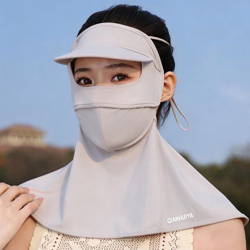 防晒面罩全脸防紫外线女夏季透气遮阳脸罩护颈冰丝薄款护眼角口罩