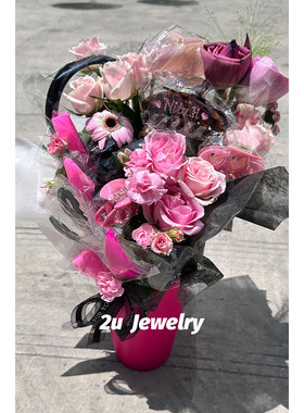 2UJewelry原创ins风发饰创意花束抓夹发箍边夹闺蜜女友礼物伴手礼