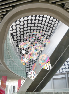 圣诞节吊饰发光雪花吊饰商场中庭