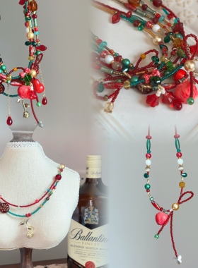 圣诞项链｜孤品 酒馆原创项链锁骨链秋冬撞色设计感复古穿搭