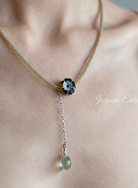 绿水｜酒馆原创绿色复古高级感锁骨链简约文艺大方送人