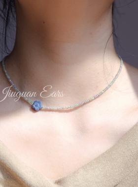 酒馆三零二秒原创百搭捷克小花颈链复古秋冬礼物送人串珠项链