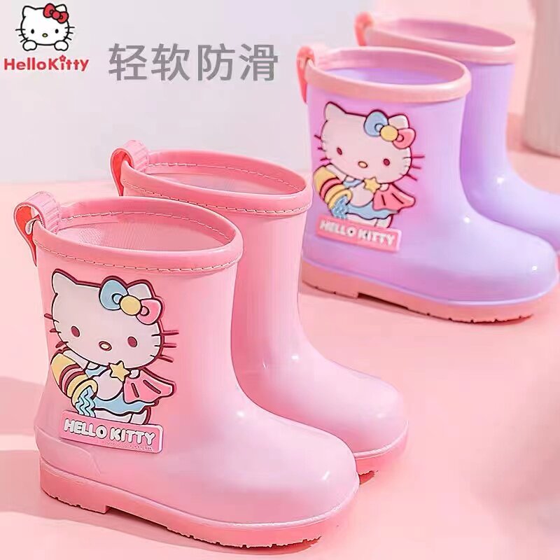 凯蒂猫儿童雨鞋中大童雨靴宝宝女孩子幼儿园可爱轻便防滑学生雨鞋