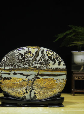 广西国画石天然摆件客厅电视柜