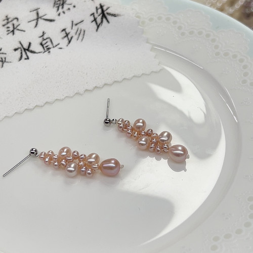 无核粉耳环