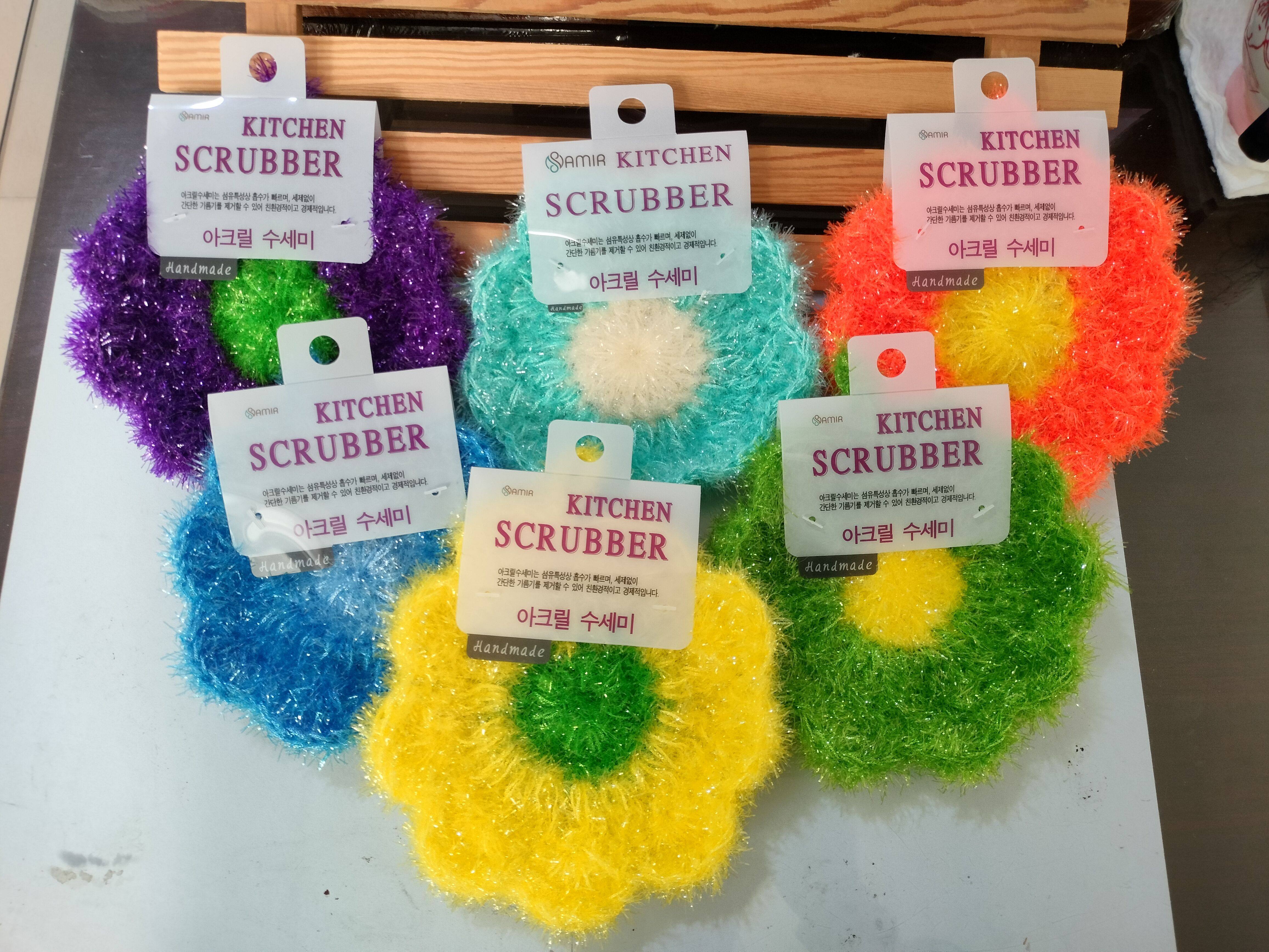 包邮/3个装 手工手工花朵亚克百洁布