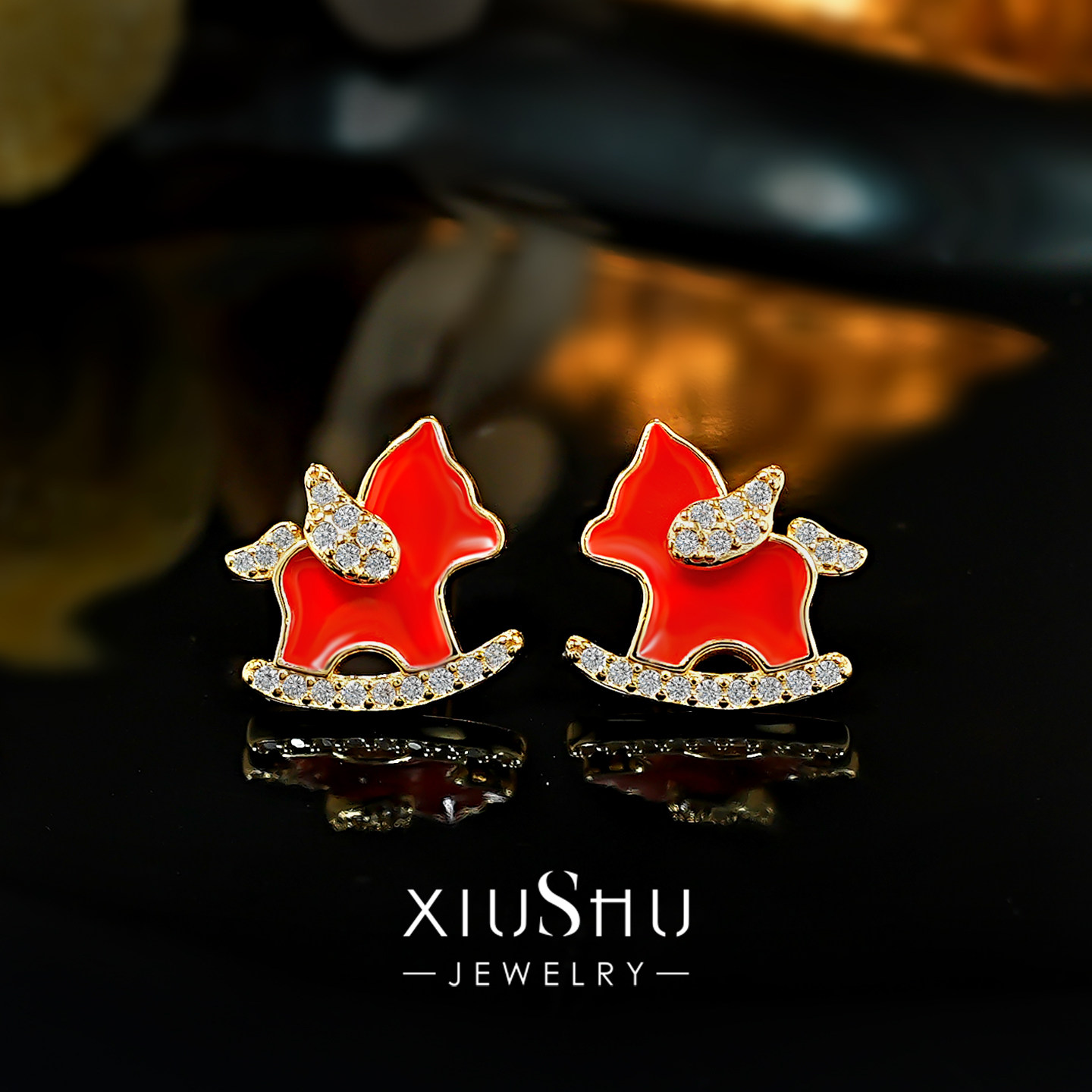本命年红「鸿运小马」925银耳钉迷你轻奢镶钻摇摇马耳饰新年礼物,饰品/流行首饰/时尚饰品新,耳钉,淘宝优惠券,粉丝福利购,淘宝优惠卷