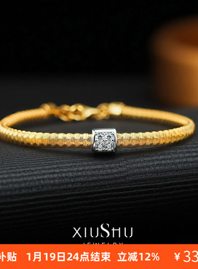 意大利金丝编织925银金弦线软镯