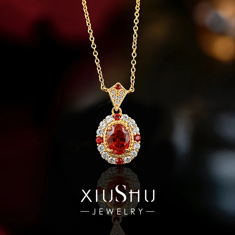 轻奢经典925银鸽血红气质吊坠