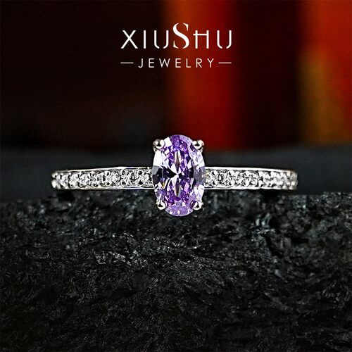 80分超经典日常款紫罗兰戒指
