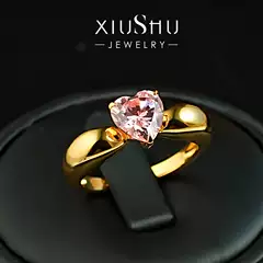 Light Luxury Heart-Shaped 925 Silver Pink Diamond Ring with High-Carbon Diamond Ice Flower Cut, Minimalist Style for Everyday Wear
