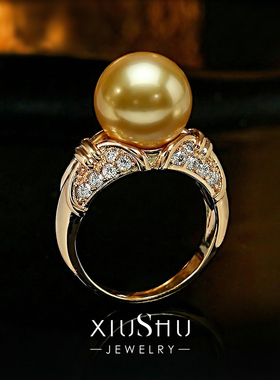 正圆强光贝母珍珠三色戒指