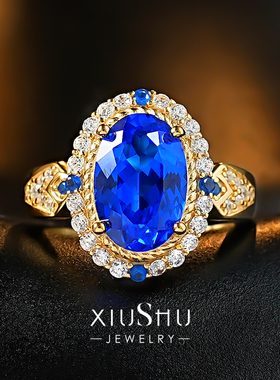 925银戒指双色培育尖晶石戒指