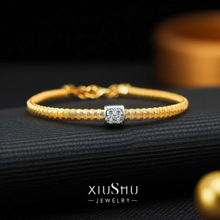 意大利金丝编织925银金弦线软镯手链高级感时髦INS风高级氛围感