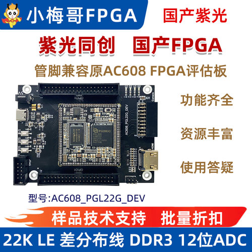 小梅哥国产紫光FPGA邮票孔核心板
