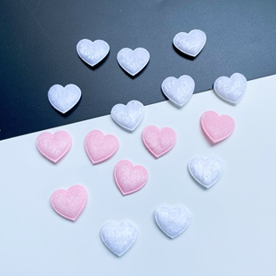 2cm绒面布艺爱心布贴宠物bjd发夹手帐DIY手工配件材料