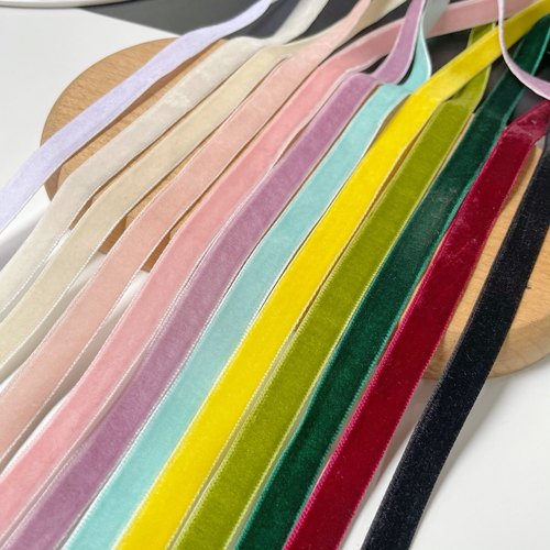 1cm天鹅绒植绒带织带蝴蝶结绑带