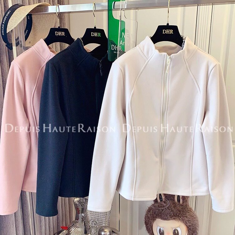 DHR 美式拉链半高领加厚绒T恤打底衫宽松休闲内搭上衣女冬季新款,女装/女士精品,卫衣/绒衫,淘宝优惠券,粉丝福利购,淘宝优惠卷