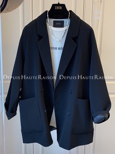DHR设计感小众垂感宽松西装外套