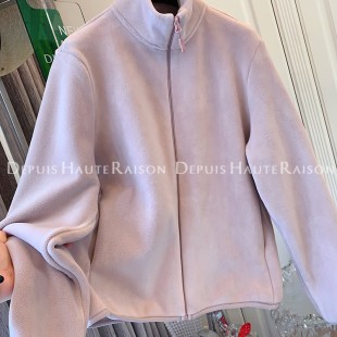 DHR 2025冬女 休闲加厚双面摇粒绒卫衣外套立领拉链宽松内搭打底衫