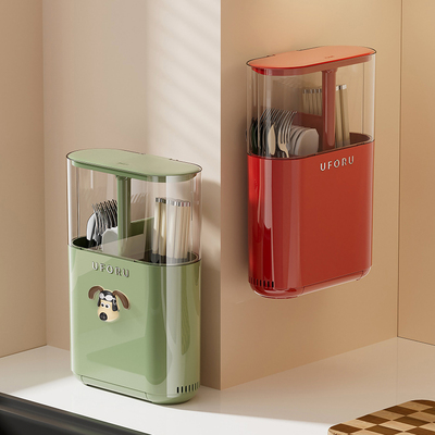 uforu中古风复古筷子收纳盒壁挂