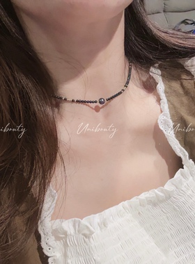 星空原创设计手工莫兰迪天然淡水珍珠项链法式复古轻奢小众女颈饰