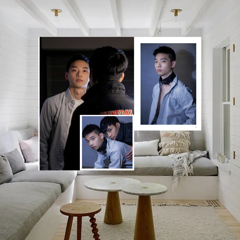 Him男生写真海报人物艺术照墙贴卧室客厅阳光运动帅哥照片装饰画