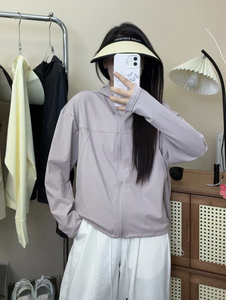 2024新款原纱锦纶抽绳夏季防晒衣防紫外线女户外透气宽松防晒服