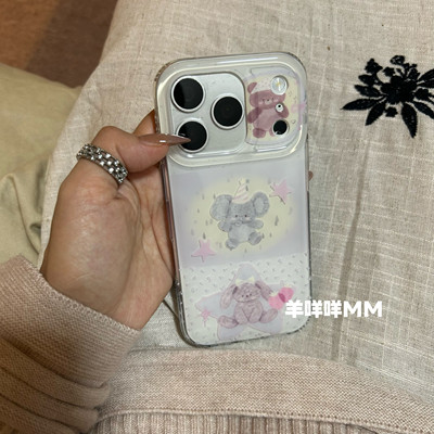 羊咩咩M可爱韩系ins卡通苹果17ProMax简约小众手机壳适用iphone13/14少女心15Pro全包防摔16软17保护套