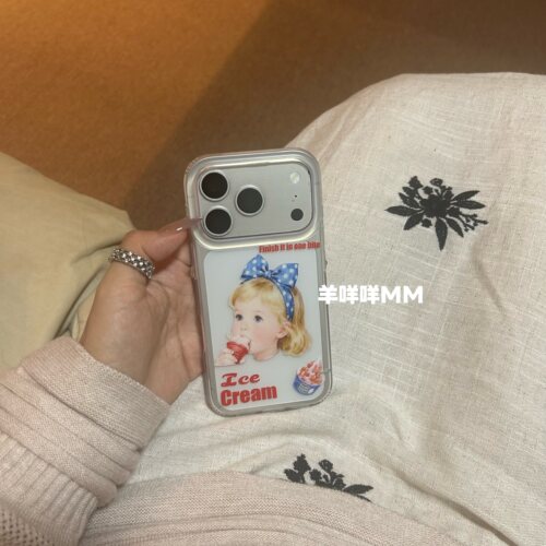 羊咩咩MM原创新款写实苹果17ProMax适用iPhone16Pro肤感情侣女孩手机壳15半透全包16小清新17Pro软保护套
