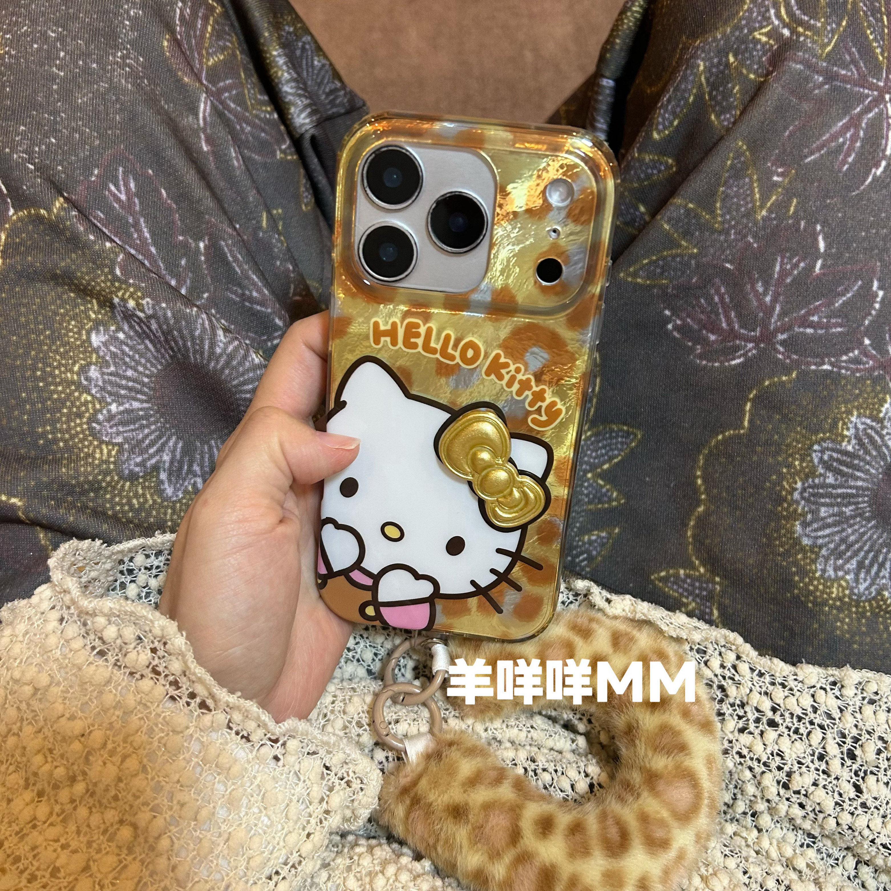 羊咩咩MM新款韩系甜美苹果17ProMax金色豹纹kitty手机壳适用iPhone13/14可爱卡通15Pro女16链条软保护套,3C数码配件,手机保护套/壳,淘宝优惠券,粉丝福利购,淘宝优惠卷