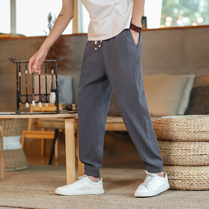 现货夏季薄款褶皱宽松休闲裤有大码K08-P55，男装休闲裤，电商B378（原B341）