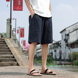风麻料直筒休闲短裤胖子加大码五分裤现货K31-P60，男装牛仔裤，电商B378（原B341）
