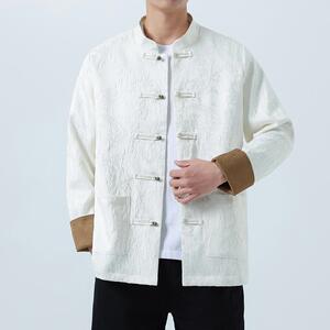 2025高端中老年唐装男中式春秋外套风立领盘扣上衣 1921-P100图片