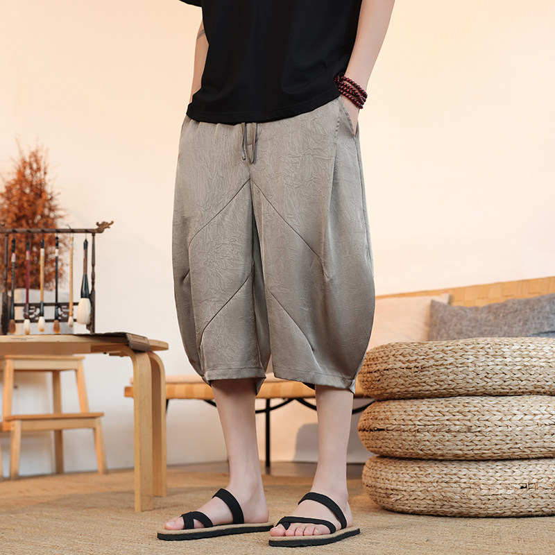 风夏男士灯笼裤民族风大码宽松休闲七分裤复古阔腿裤K35-P55,男装牛仔裤,电商B378（原B341）