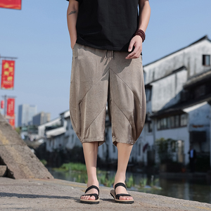 风男装裤子哈伦裤低裆跨裤阔腿吊裆裤夏季加肥加大码K35-P55图片