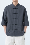 风复古半袖衬衣中式盘扣五分短袖1927-P55，男装T恤，电商B378（原B341）