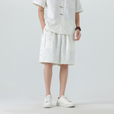 现货日系复古提花五分短裤宽松大码A字裤K36-P45，男装牛仔裤，电商B378（原B341）