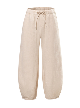 立体图2025秋冬新中式棉麻弯刀裤宽松大码哈伦裤 K39-P80