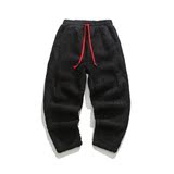 冬季加厚羊羔毛哈伦裤复古日系大码锥形直筒裤毛绒长裤K13-P75，男装休闲裤，电商B378（原B341）