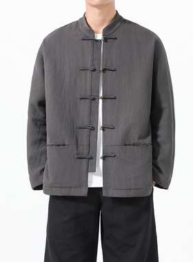 中国风秋冬全棉夹克外套复古中国红大码宽松唐装 1933-P115