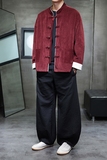 秋冬灯芯绒立领夹克外套复古风红色过年服拜年唐装1935-P95，男装夹克，电商B378（原B341）