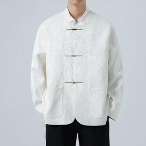 春季新中式提花暗花复古盘扣立领西服男高级感风上衣 1920-P100图片
