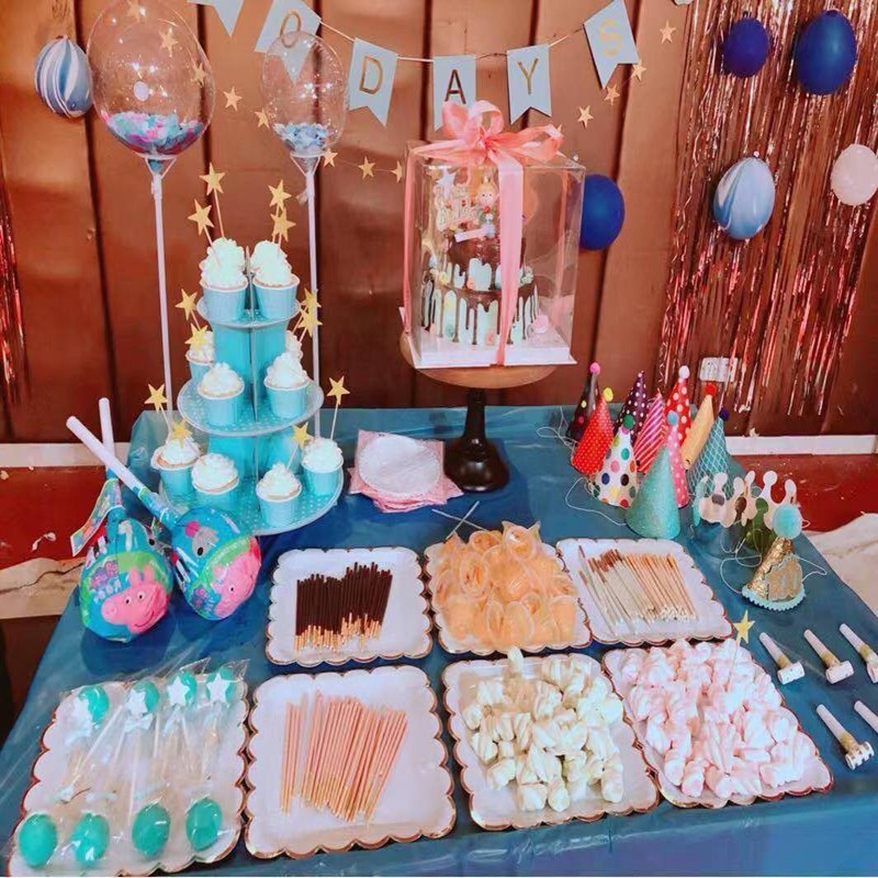 纸盘子一次性甜品台装饰蛋糕架生日派对餐桌布置用水果碟野餐摆盘