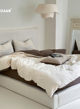 小井家简约侘寂风纯棉四件套100全棉床单被罩柔软提花被套床品1.5