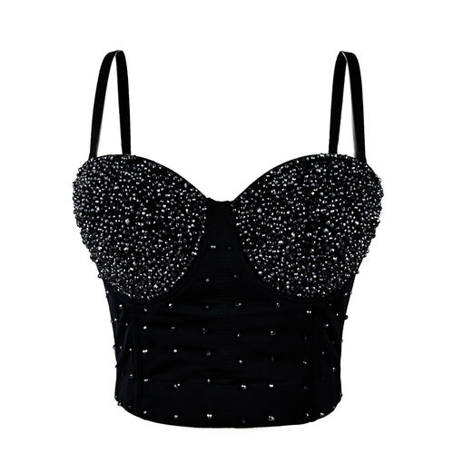 钉珠外穿单穿鱼骨钢圈胸衣背心