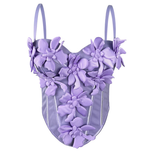 立体花外穿胸衣鱼骨钢圈背心抹胸